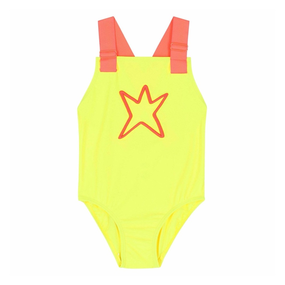 New Agatha Ruiz DeLaPrada Girls Yellow Stars Swimsuit Size 12 Months